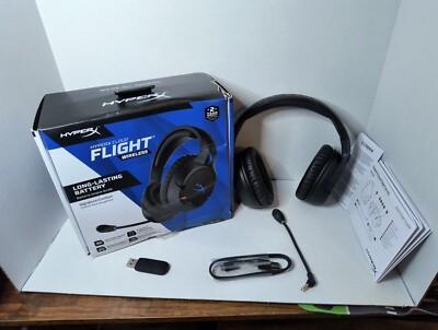 HyperX Cloud Flight Wireless Ear-Cup Headsets - Black/Blue (4P5H6AA)