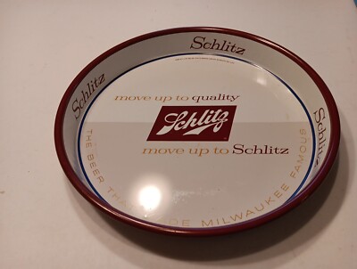 Vintage Schlitz Beer, 12'' Metal Serving Tray, Marked 1958
