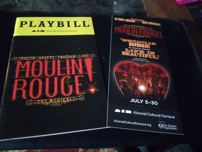 Playbill & Flyer Tour Moulin Rouge ! Broadway Musical Philadelphia Reed, Cardoza