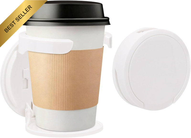 2 Pack Foldable Car Cup Holder, Wall Cup Holder for Drink Coffee Mug Water Bottl