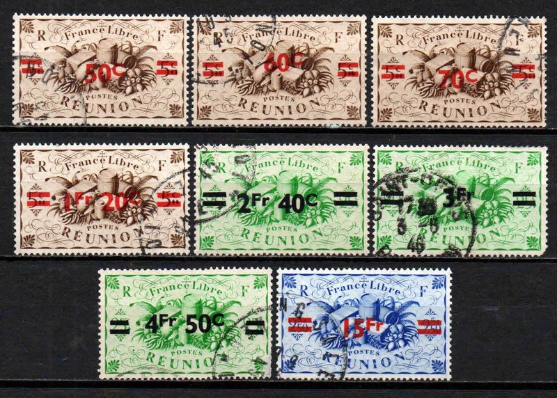 RÃ©Union - Colonie FranÃ§Aise - 1945 -  NÂ°252 Ã  259  - Oblit - Used