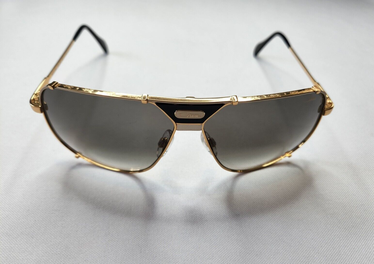 Pre-owned Cazal Mod. 994 Col. 004 Gold Plated Aviator Sunglasses Made In Germany In Green