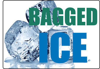 BAGGED ICE STOREFRONT WINDOW SIGN | Adhesive Vinyl Sign Decal