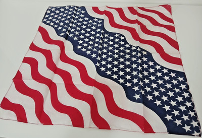 Vintage Made in USA Wavy American Flag Bandana Bandiera Americana
