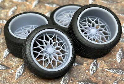 1/24 Scale:  21/20 Inch  Budnik Matrix  (Pontiac)Wheels W/Wide Rear Street Tires