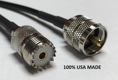PL-259 UHF Male to SO-239 UHF Female RG8X Low Loss Coax Cable Pick Length Lot US