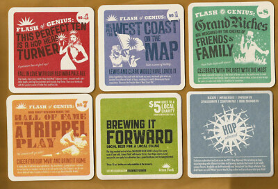 12 Different Green Flash Brewing  Beer Coasters   