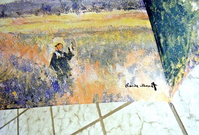 McINTOSH MONET CLASSICS 4-PIECE MUG SET W/STORAGE BOX + MONET COMPACT UMBRELLA