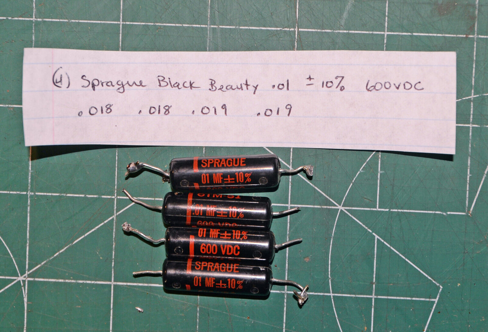 4 - Vintage Sprague Black Beauty .01 10% 600v Capacitor 4 - Vintage Sprague Black Beauty .01 10% 600v Capacitor