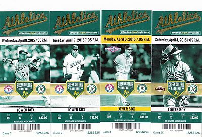 2015 OAKLAND ATHLETICS PICK YOUR GAME SONNY GRAY 1st half TICKET STUB MANY DATES