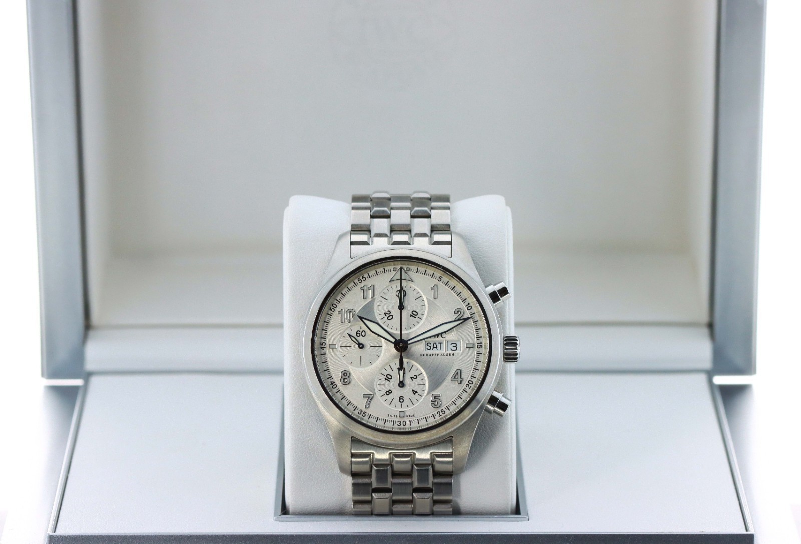 IWC Spitfire Chronograph 39mm, Silver Sunburst - Stainless Steel
