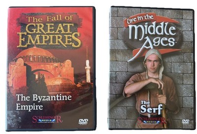 Schlessinger History 2 DVD Lot Byzantine Empire Fall + Life in Middle Ages Nice!