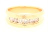 Diamond & 9ct Yellow Gold Dress Ring Fine Unisex Wedding Jewellery Size S 14.JPG