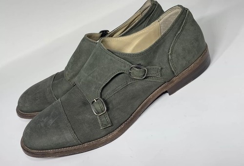 Peter Nappi Mens Green Toned Leather Shoes Sz.8(40)