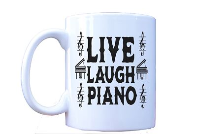 Live Laugh Piano Mug, Funny Mug, Gifts For Piano Players, Music Teachers/student