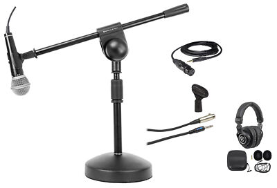 Samson PC Podcasting Podcast Microphone+Desk Stand w/Boom+Headphones