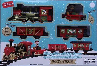 Christmas Disney Mickey Mouse Holiday Express 12 Pc Read To Play Train set NIB