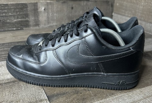 Nike Air Force 1 Low '07 Mens Size 10.5 Black Athletic Shoes