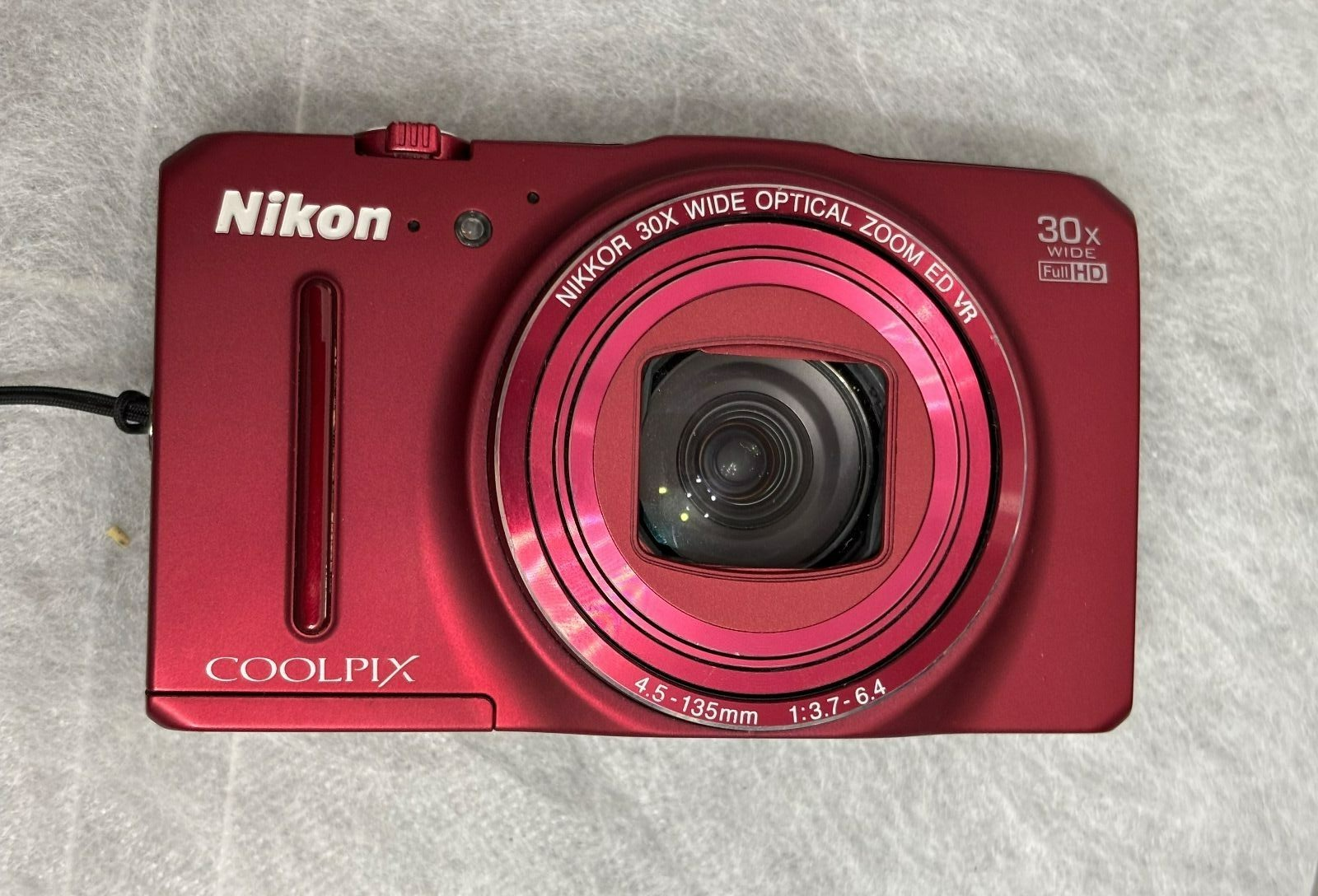 Nikon Coolpix S9700 Red 16.0MP Compact Digital Camera Used From