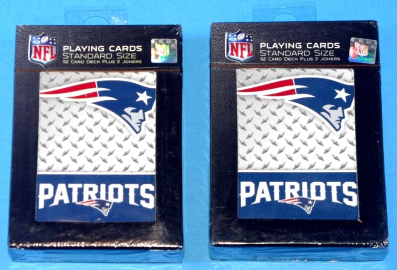 TWO DECKS NFL New England Patriots Diamond Plate Sealed Standard Playing Cards