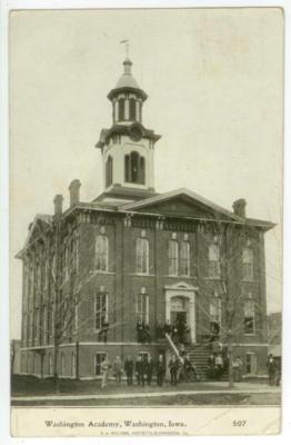 c1908 Washington Academy Iowa and students