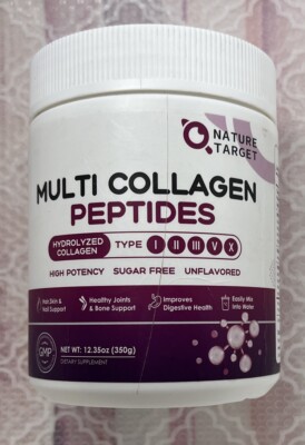 NATURE TARGET Multi Collagen Peptides Hydrolyzed 12.35oz 35 Servings 9/26
