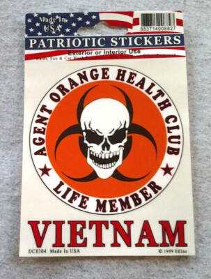 AGENT ORANGE HEALTH CLUB LIFE MEMBER VIETNAM (4-1/8'') Window Sticker DC8304 EE