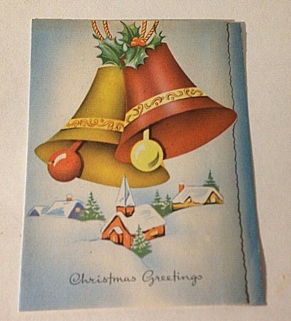Vintage 1960's Christmas Card Season's Greetings America Chris...