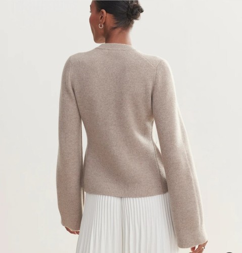 Pre-owned Jenni Kayne Cooper Cardigan Taupe Xl In Brown