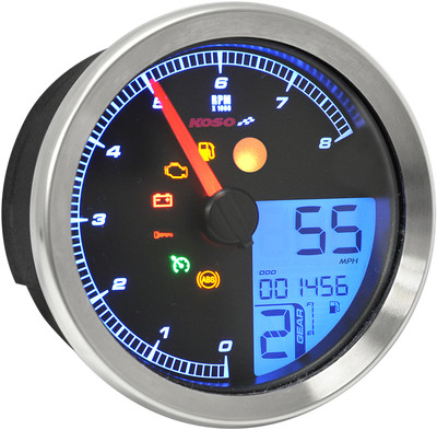 Koso Black Electronic Speedometer Tachometer for Harley Dyna Switchback 12-16