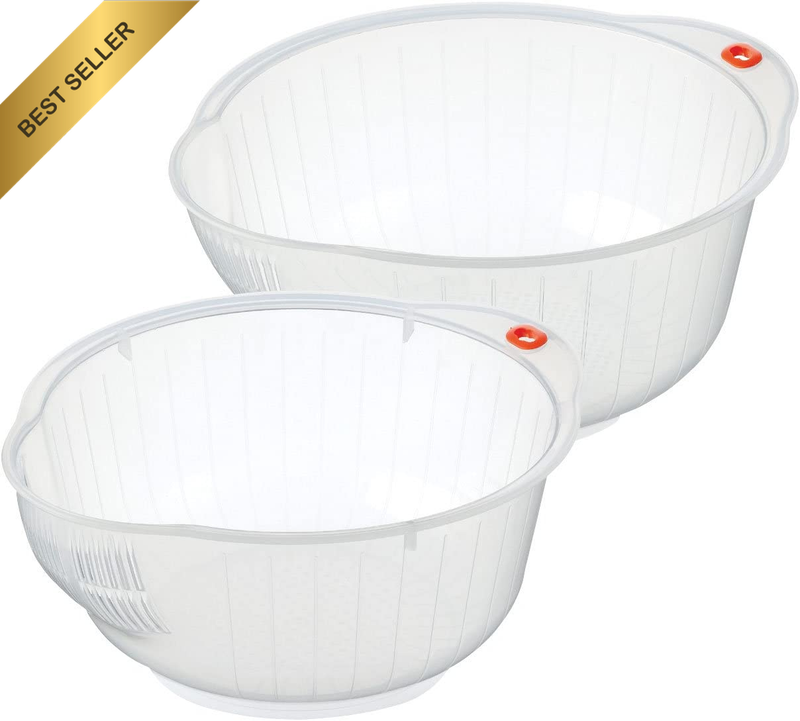 BUN00620 Japanese Rice Washing Bowls, Set of 2, 2-Quart and 2.5 Quart