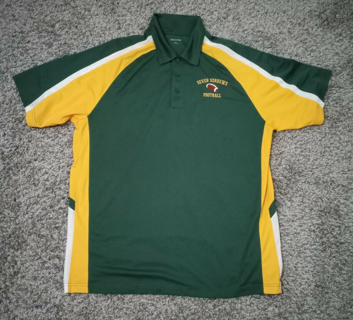 Sport-Tek Seven Sorrows Football Logo embroidered Polo Shirt XL | eBay