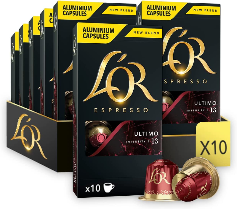 Ultimo Intensity 13 Aluminium Coffee Capsules Compatible with Nespresso Machines