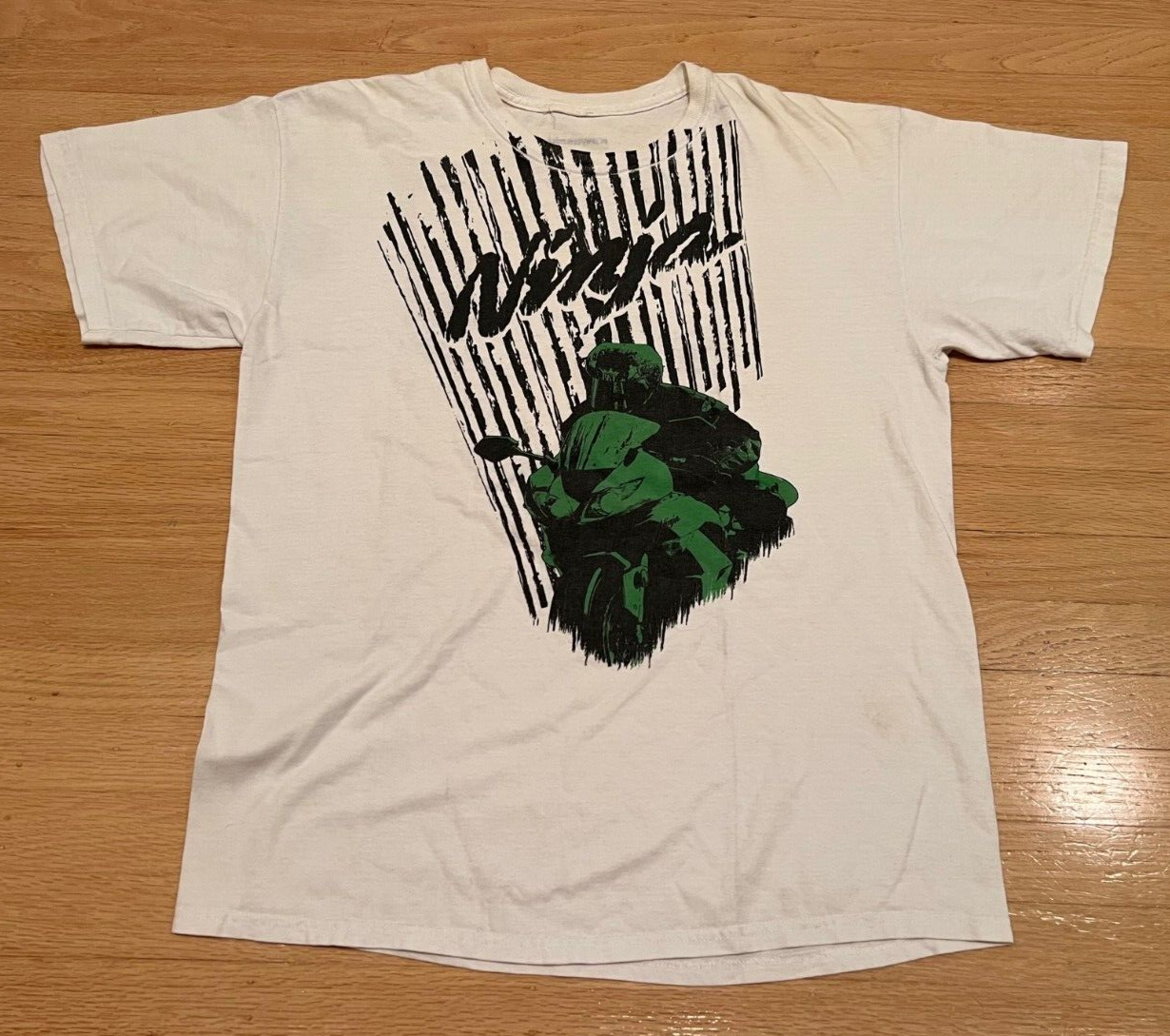 98'OFFICIAL BOOTLEG Tシャツ3 WINTER Vintage Kawasaki Japan Motorcycle Ninja White Green Black T