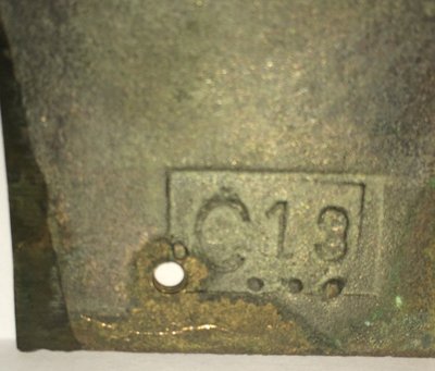 Sm OLD/ORIG Solid Bronze Mdl 129 Nat'l Candy Cash Register Keystem 