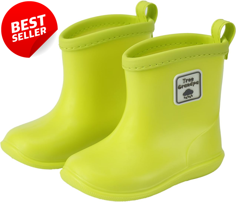 Toddler Kids Waterproof Rain Boots Easy-On Shoes Boys Girls Ages 1-6 - US
