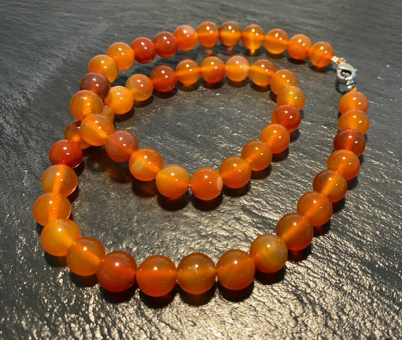 Karneol Kugel Kette Collier 10 mm Länge 53 cm