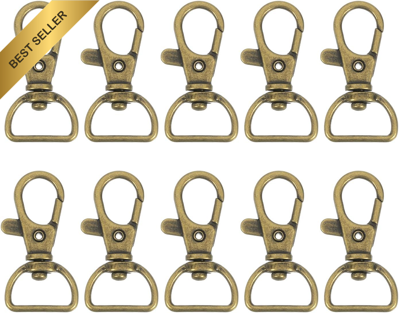 20Pcs Swivel Clasps, 0.63 Inch D Ring Lobster Clasp Claw Metal Push Gate Snap Ho