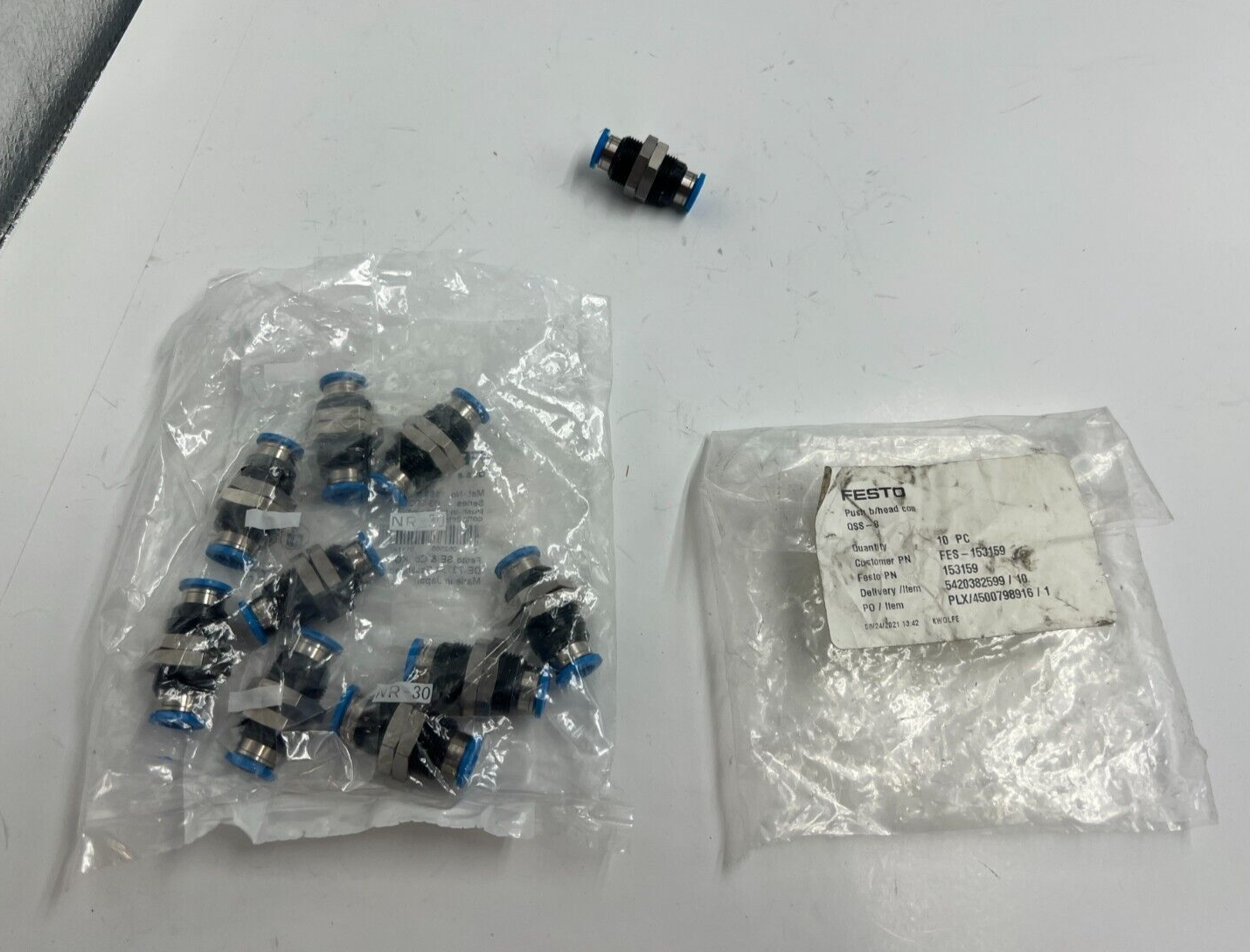 msc/001+α QTY:10 New For FESTO 153159 PUSH-IN BULKHEAD CONNECTOR QSS-8