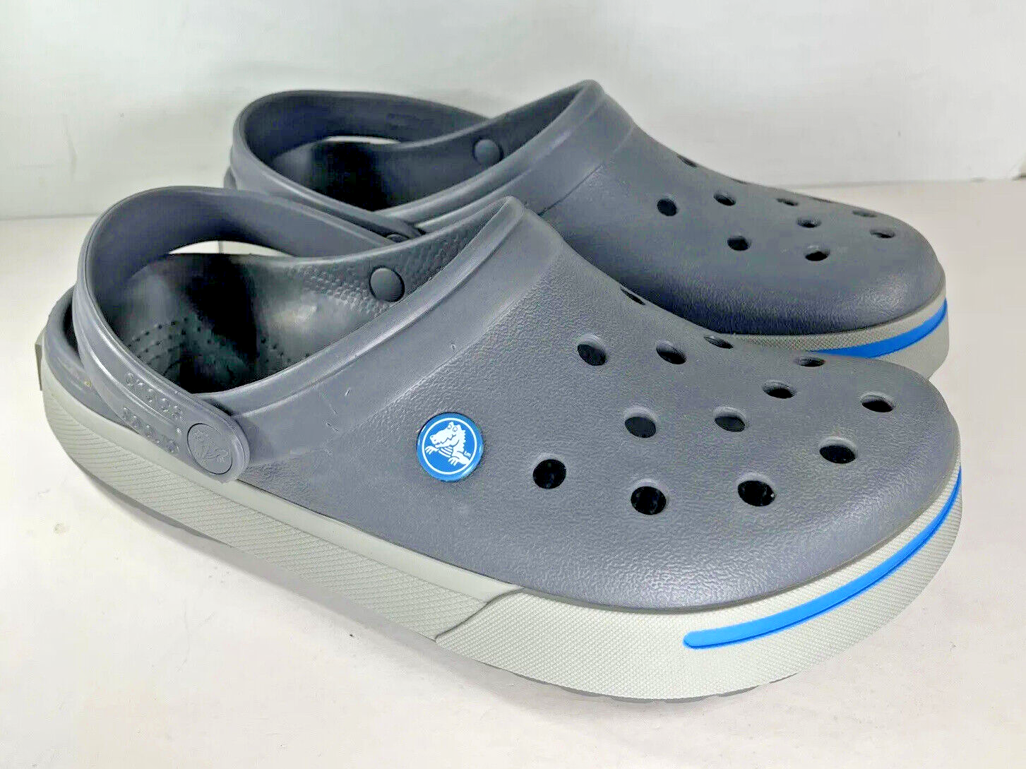 Crocs Gray Unisex Perforated Clogs - US Women 9 Men 7 | eBay