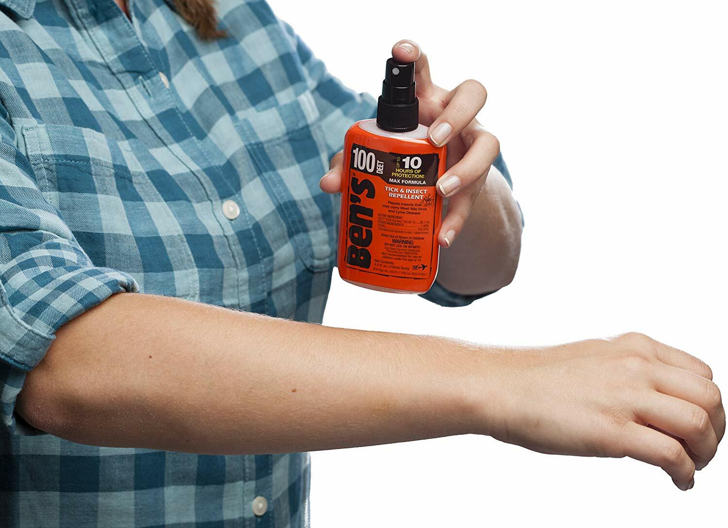 NEW Ben's 100% Deet Tick & Insect Repellent Spray Pump 3.4oz Fly Mosquito
