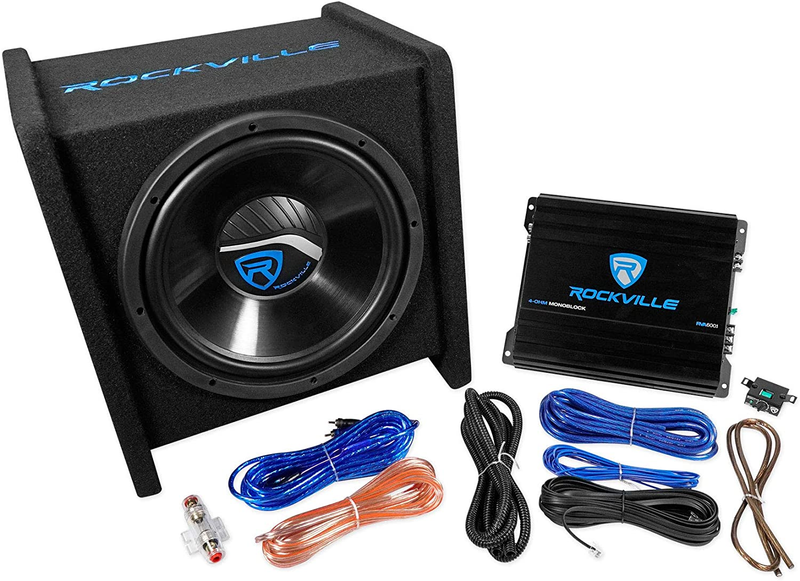 RV12.1C 600W 12" Loaded Car Subwoofer Enclosure+Mono Amplifi