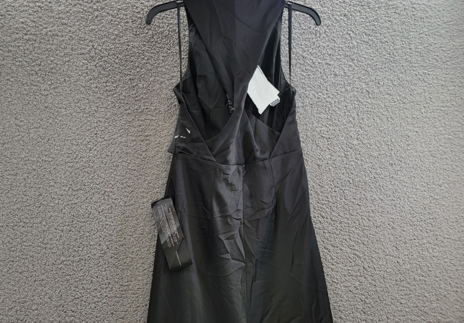 BCBGMAXAZRIA Cowl Neck Halter Gown Women's 6 Black Twist Detail Side Zip Closure - Picture 10 of 15