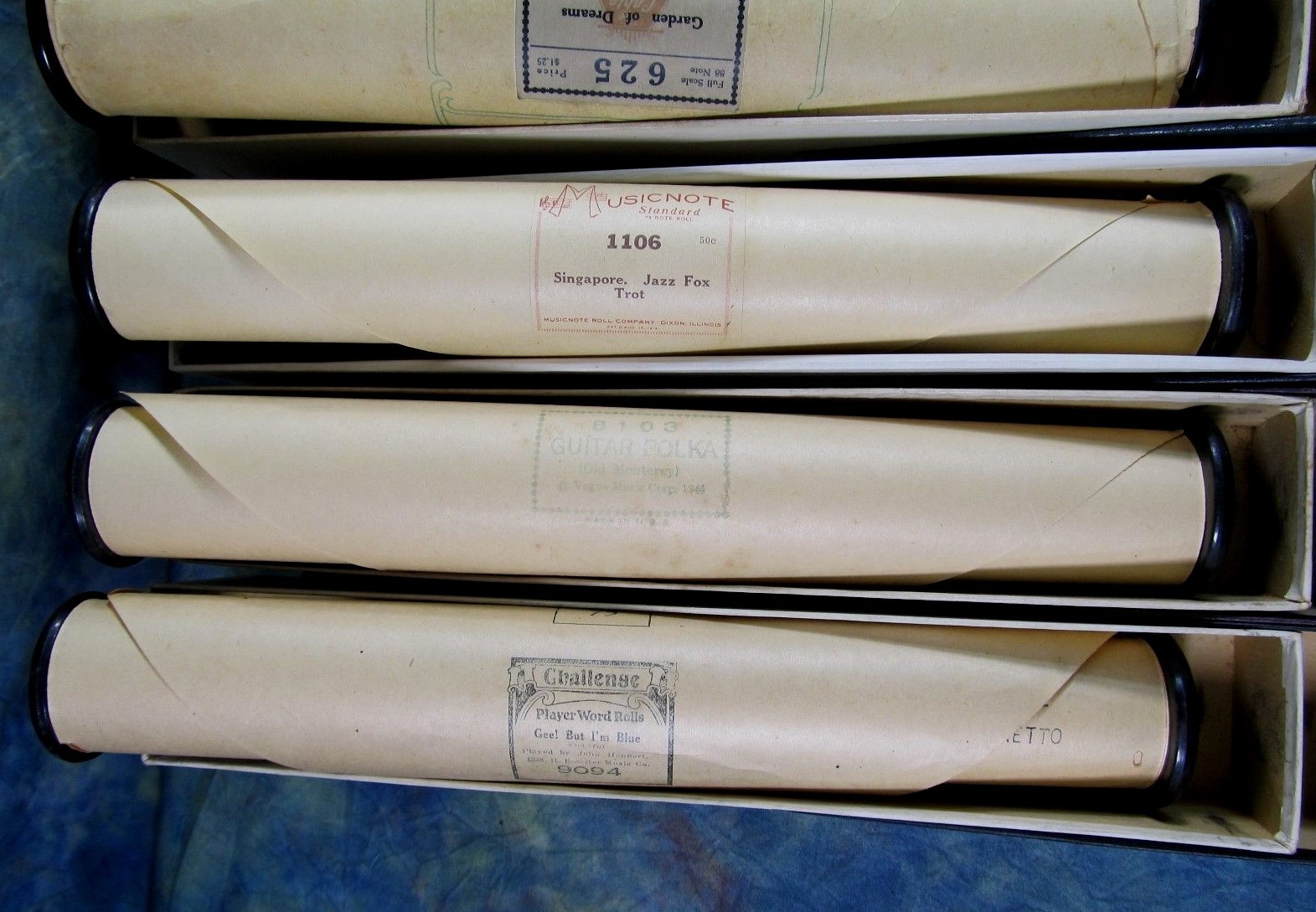 Vintage Lot of 6 Player Piano Rolls Melodee, Musicnote, Challenger, 88 Note