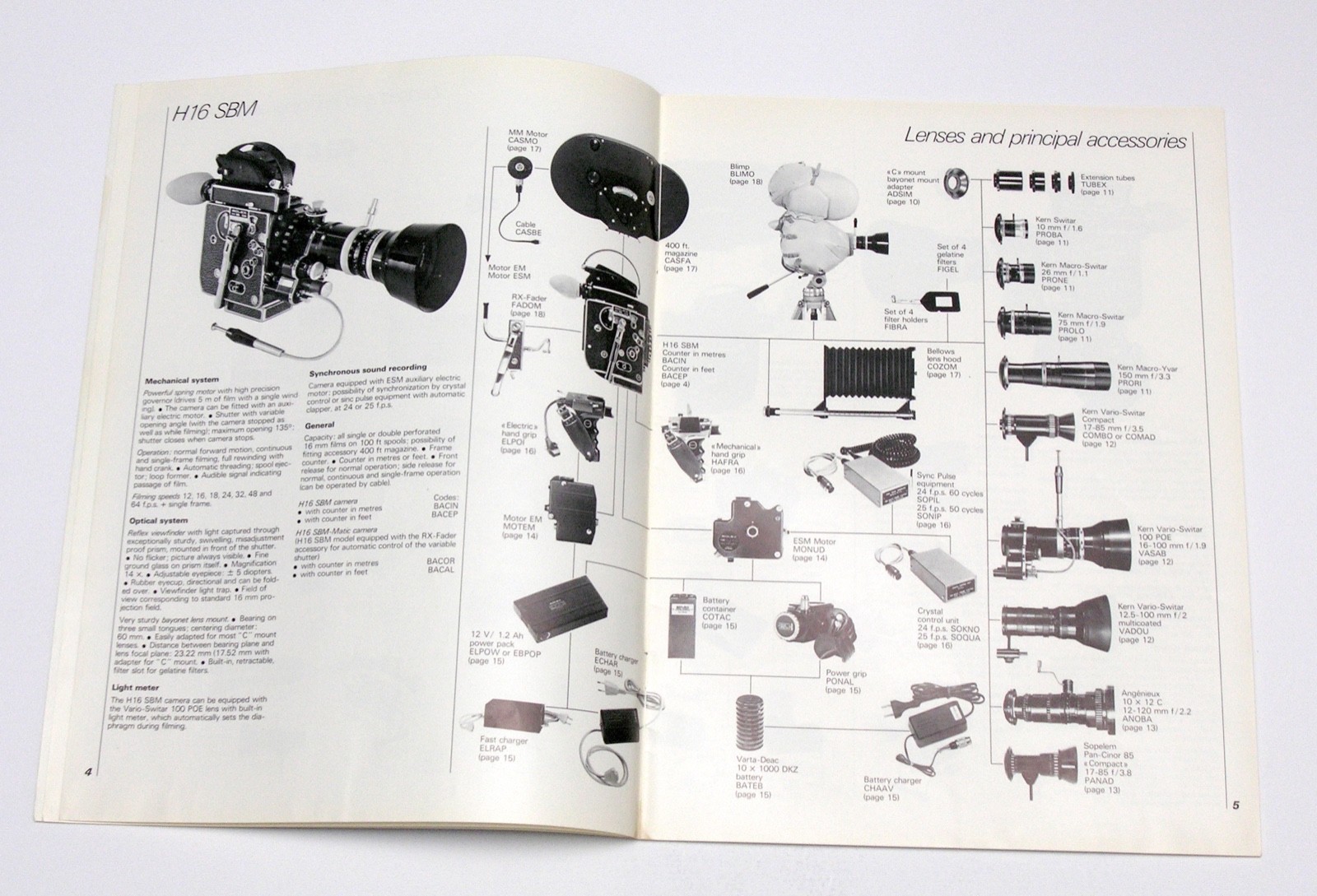 BOLEX 16mm PRODUCT BUYING GUIDE - SYSTEM CATALOGUE / 1975