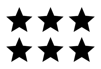 Small Star Symbol Vinyl Decals set of 6 stars Stickers Sheet