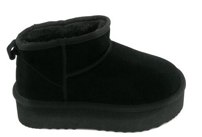 Funny Duck WD500-2 stivaletto camoscio nero fondo alto fodera pelo 5/6