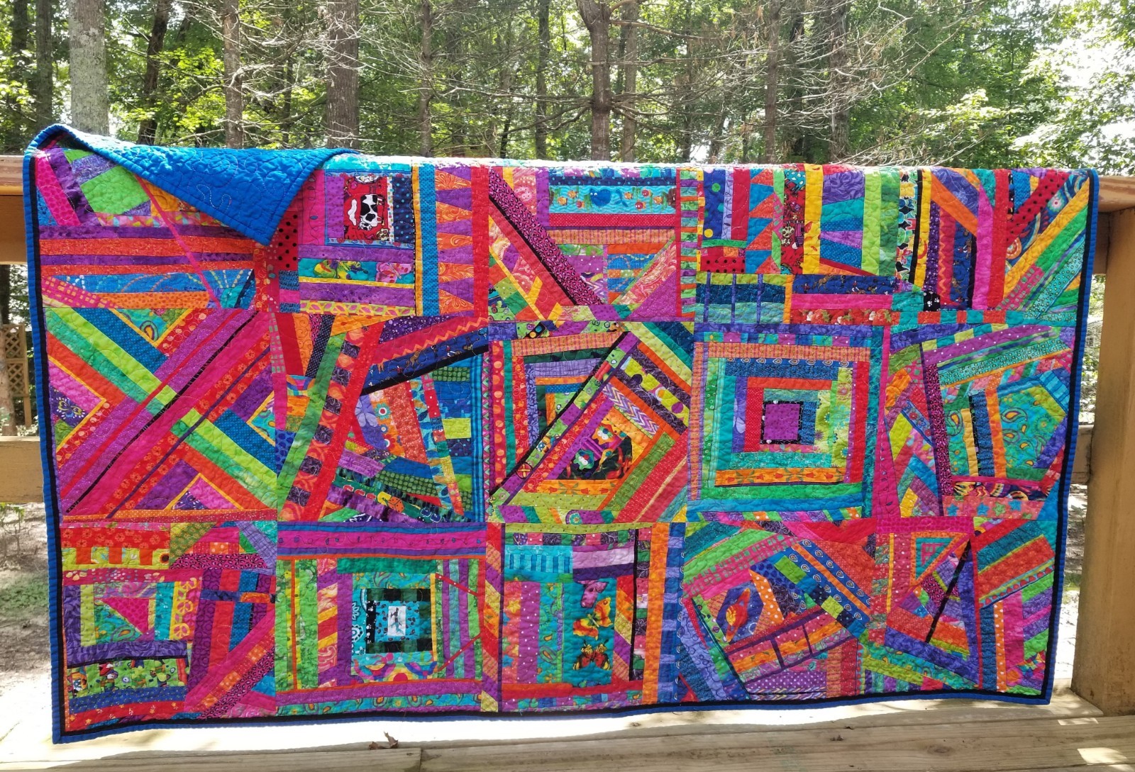 Quilts For Sale, Blue, Green, Red, Orange and Yellow 58