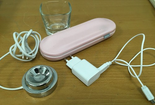 Philips Electric Toothbrush House Glass + Pink Travel Case for