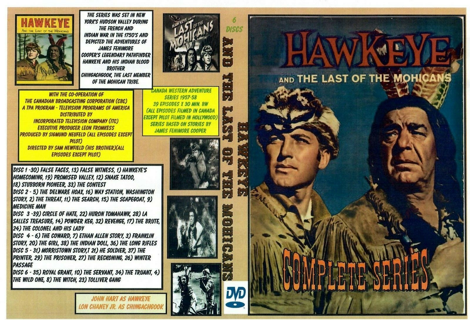HAWKEYE AND THE LAST OF THE MOHICANS 1957-58 COMPLETE SERIES HAWKEYE AND THE LAST OF THE MOHICANS 1957-58 COMPLETE SERIES